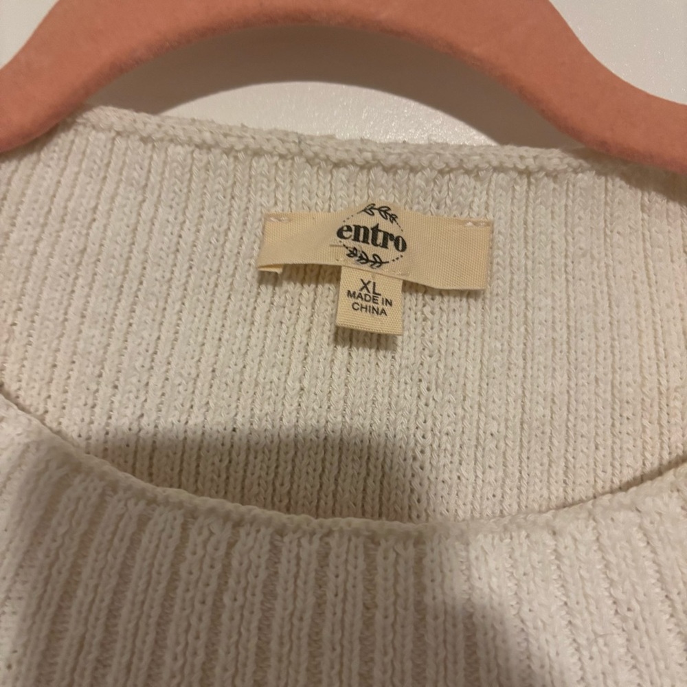 Entro Cream Ribbed Knit Sweater - Picture 3 of 3